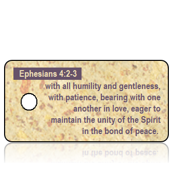ScriptureTagD185 - ESV - Ephesians 4 vs 2-3 - Tan Speckled Paper