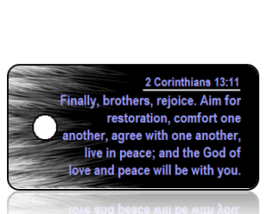 2 Corinthians 13 vs 11 ESV White Feather Border Scripture Tag