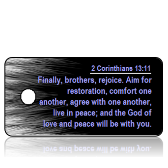 ScriptureTagD192 - ESV - 2 Corinthians 13 vs 11 - white feather border