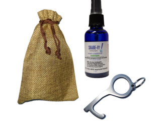 Hand Sanitizer 1 Oz with Germ Key in Burlap Gift Bag