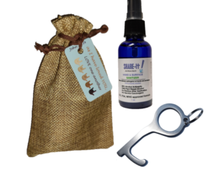 1 oz Hand Sanitizer and Germ Key outside Burlap Bag with Share-IT! Tag - rev 2