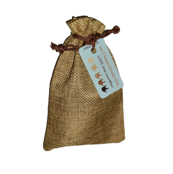 1 oz Hand Sanitizer in Burlap Bag with Share-IT! Tag