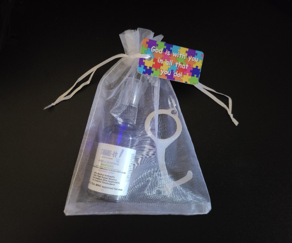 Organza Bag with Hand Sanitizer, Germ Key and Key Tag