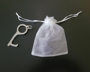Stainless Steel Germ Key in Organza Gift Bag